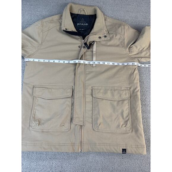 Prana Breathe Mens Zip Up Jacket Coat Outdoor Tan Size Large - Picture 10 of 11